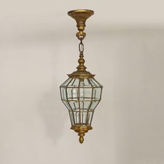 Italian Versaille Style Brass and Glass Hall Lantern, 1930s