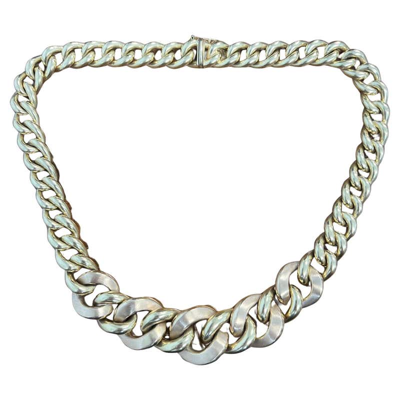 French 1940s Rose Gold Double Curb Link Necklace For Sale at 1stDibs
