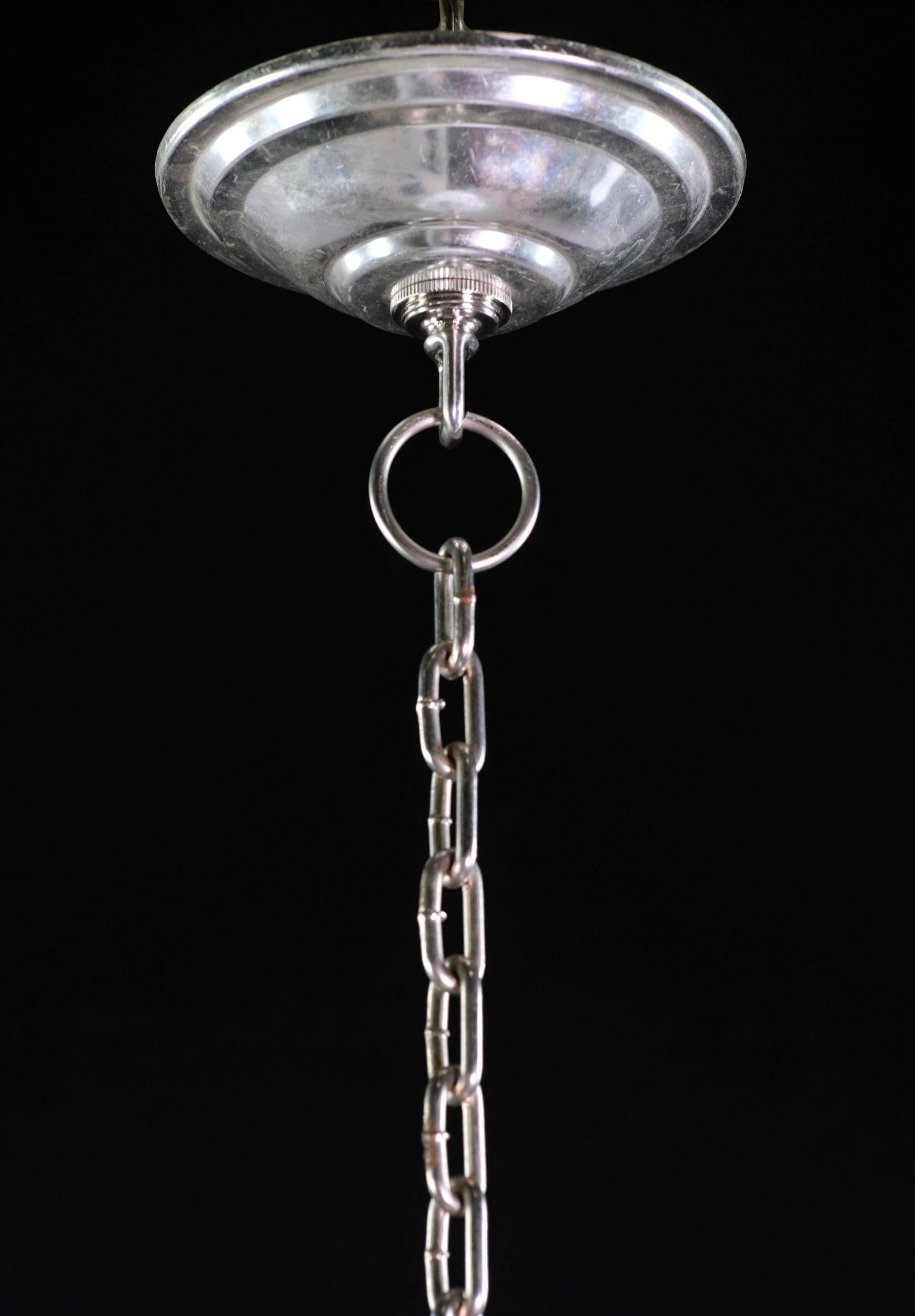 Italian Vetri Murano Glass Coil Top Pendant Light with Hanging Nickel Chain 1