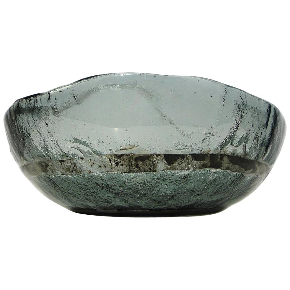 Italian Vetrofuso di Daniela Poletti Silver Leaf Art Glass Bowl For Sale