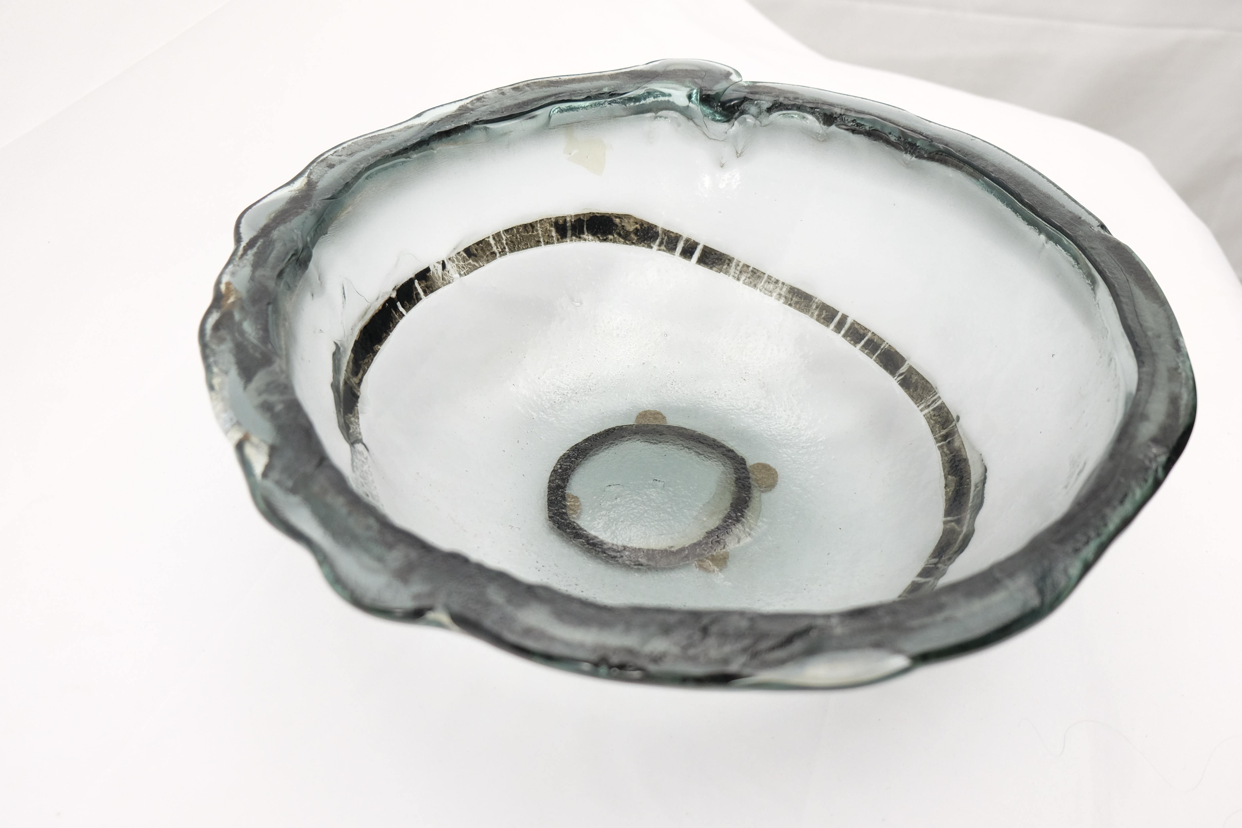 Italian Vetrofuso di Daniela Poletti Silver Leaf Art Glass Bowl One of a Kind For Sale 10