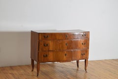 Italian, Vicenza, Neoclassic Period Walnut Veneered 3-Drawer Commode, Late 18thc