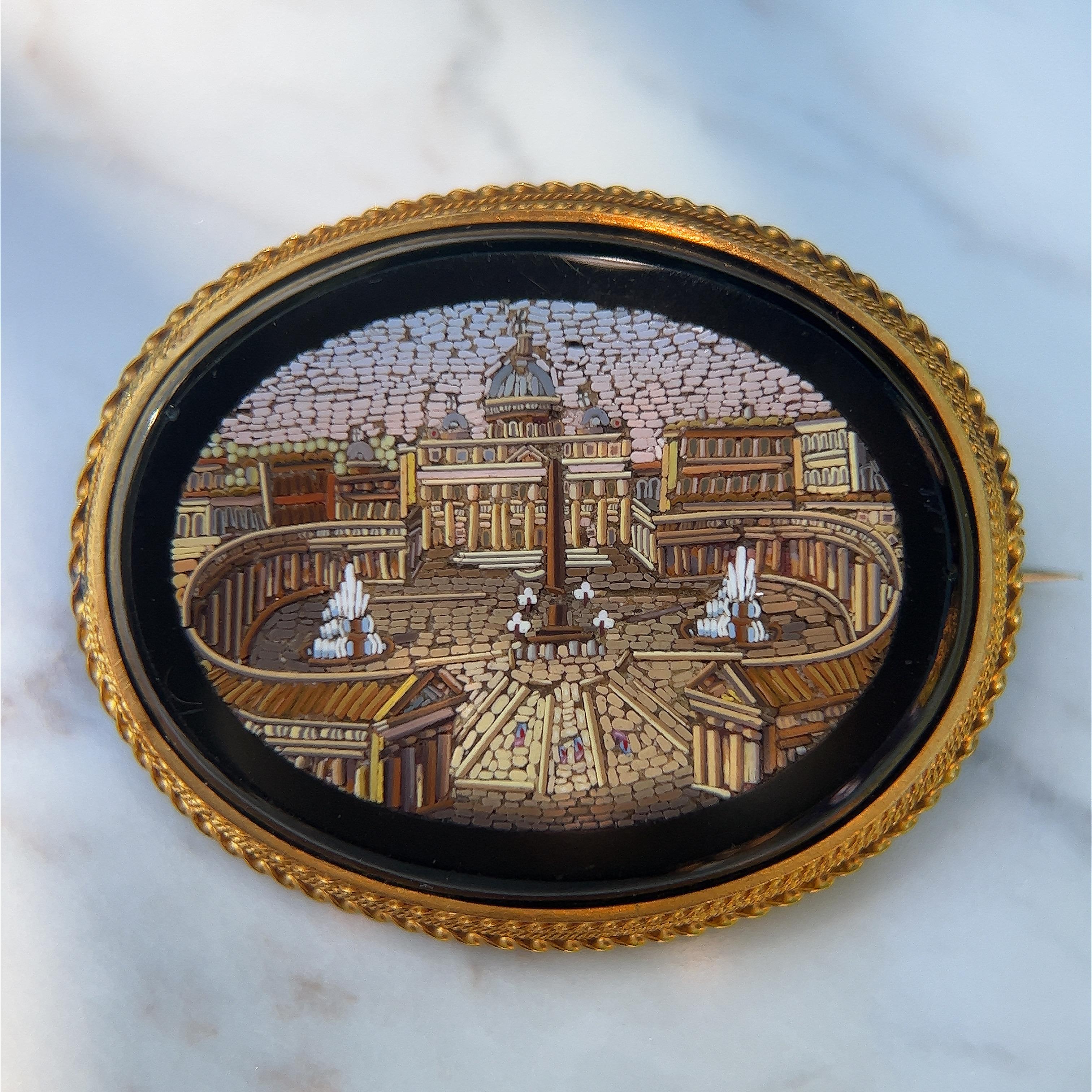 mosaic brooch made in italy