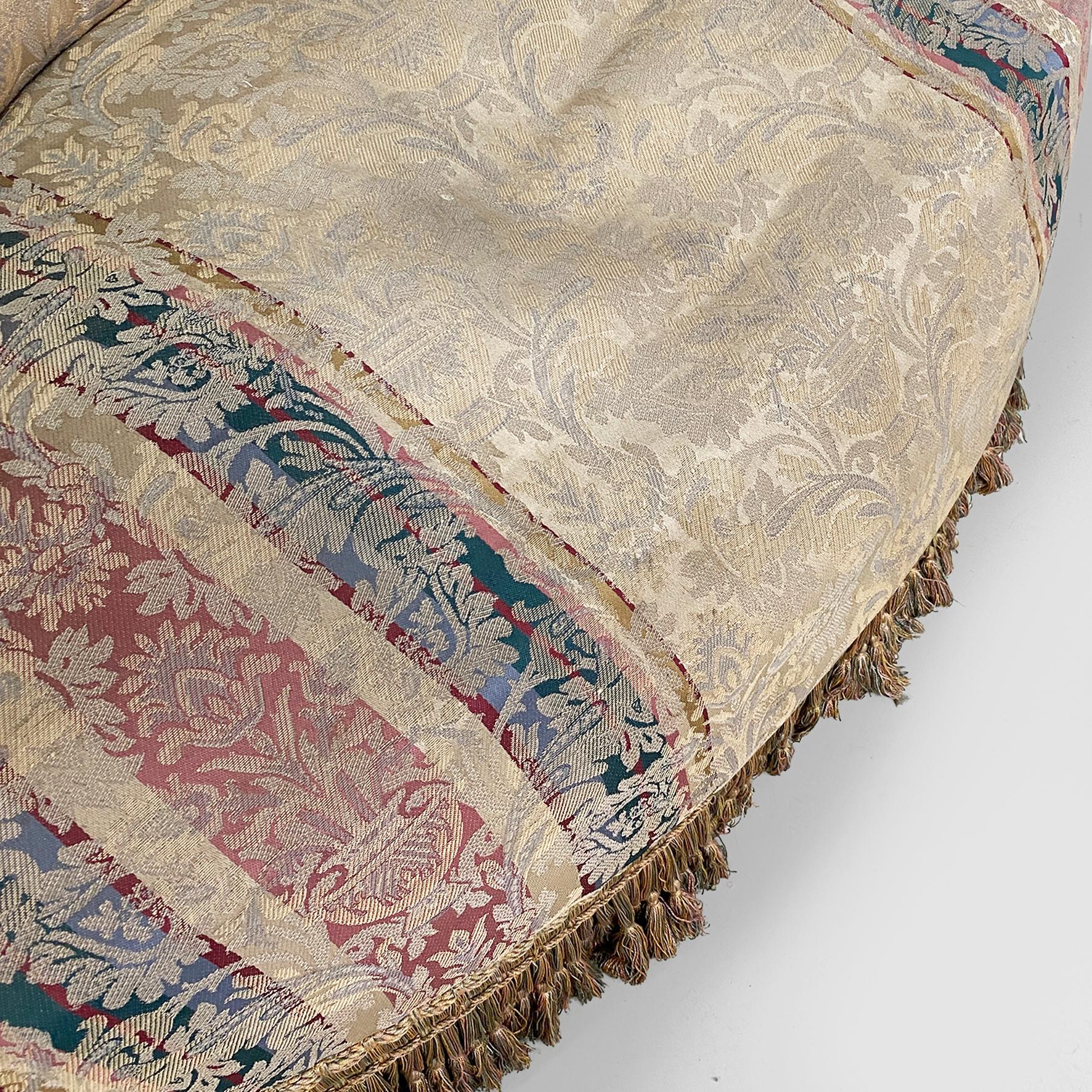 Italienisches Rundsofa aus Stoff im viktorianischen Stil oder modular, 1950er Jahre im Angebot 6