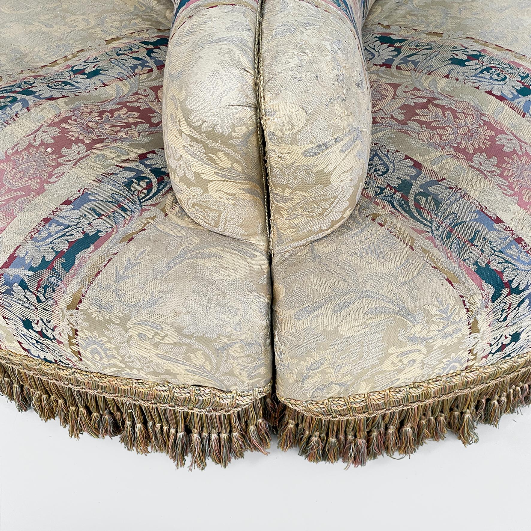 Italienisches Rundsofa aus Stoff im viktorianischen Stil oder modular, 1950er Jahre im Angebot 7
