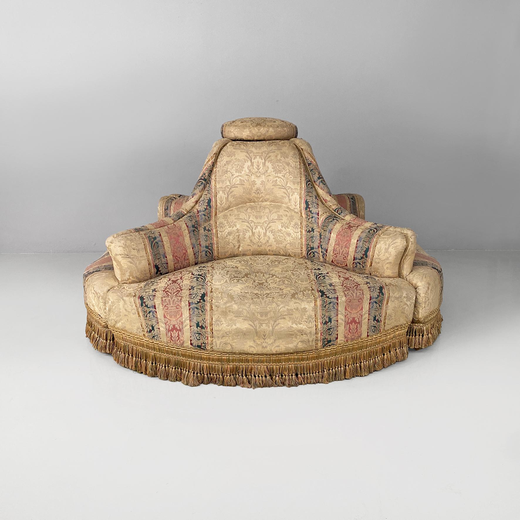 Italienisches Rundsofa aus Stoff im viktorianischen Stil oder modular, 1950er Jahre (Mitte des 20. Jahrhunderts) im Angebot