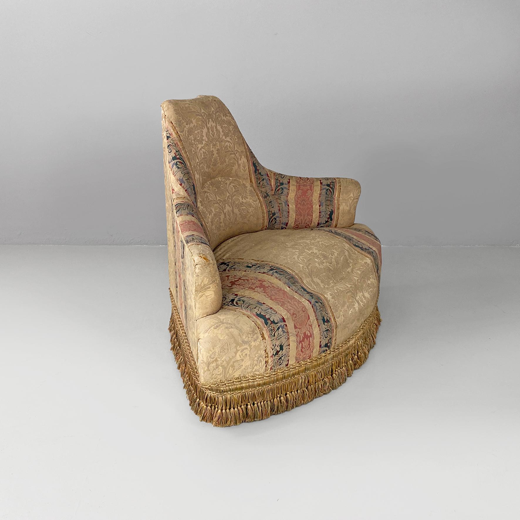 Italienisches Rundsofa aus Stoff im viktorianischen Stil oder modular, 1950er Jahre im Angebot 2
