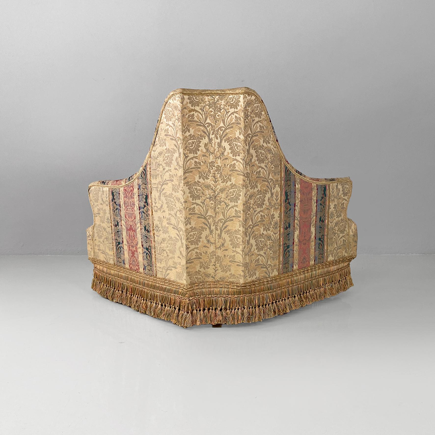 Italienisches Rundsofa aus Stoff im viktorianischen Stil oder modular, 1950er Jahre im Angebot 4