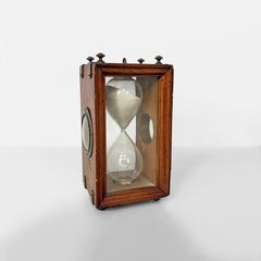 Italian victorian wood and glass hourglass, 1850s