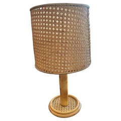 Italian Vienna Straw & Rattan Table Lamp, 1950-1960