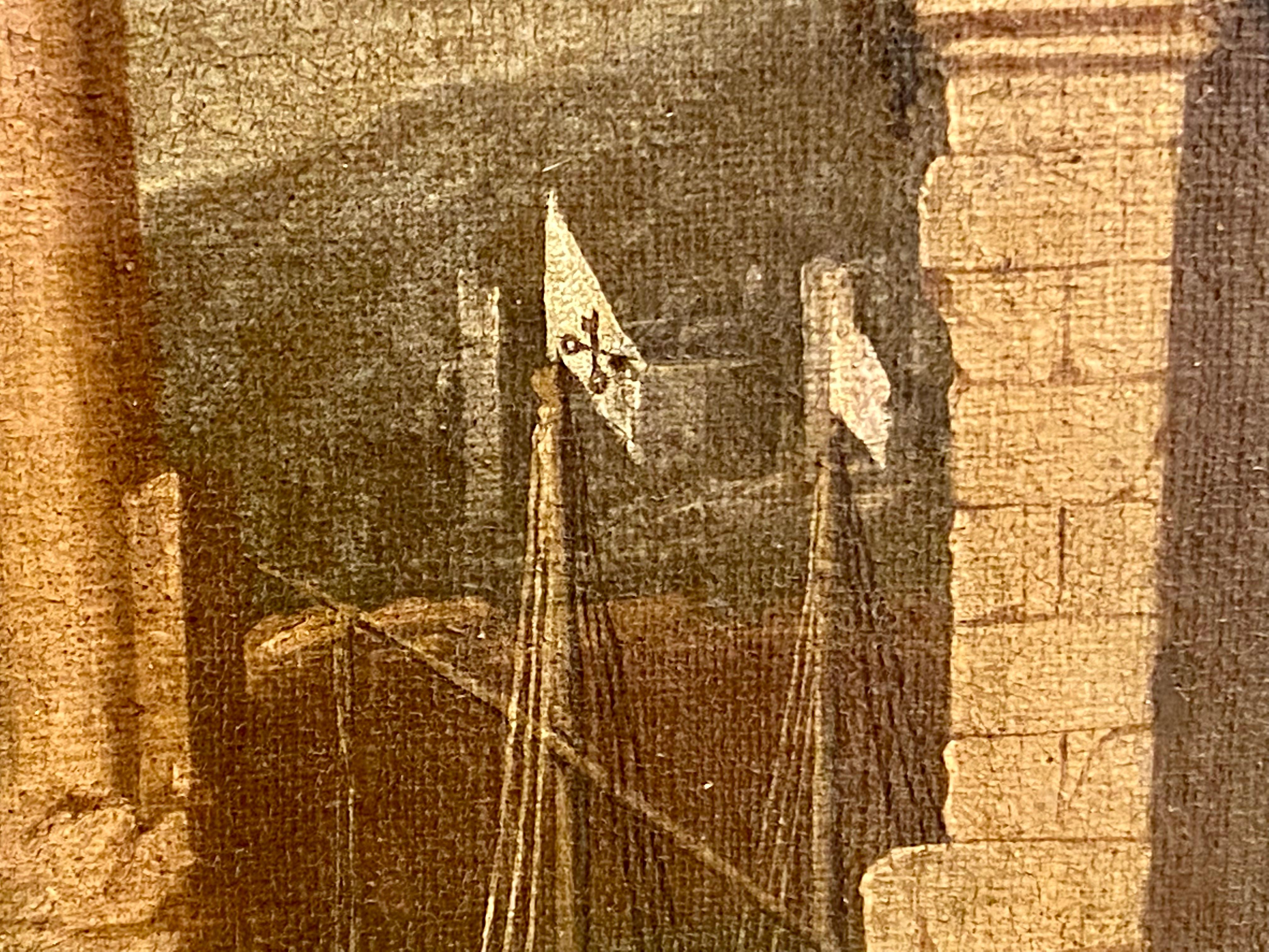 Italienische Ansicht des Leuchtturms von Livorno, erstes Viertel des 19. Jahrhunderts im Angebot 3