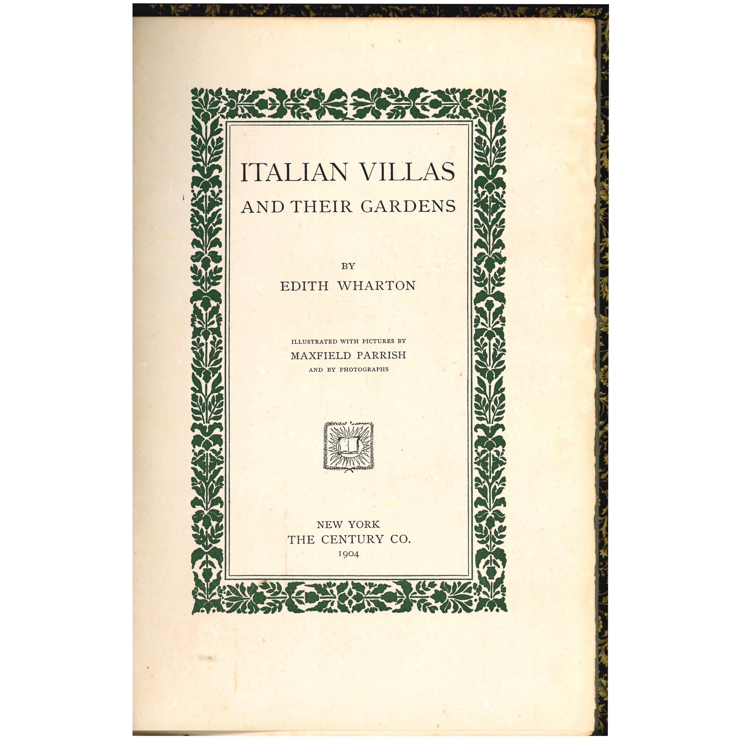 Italian Villas and Their Gardens by Edith Wharton (Book) For Sale