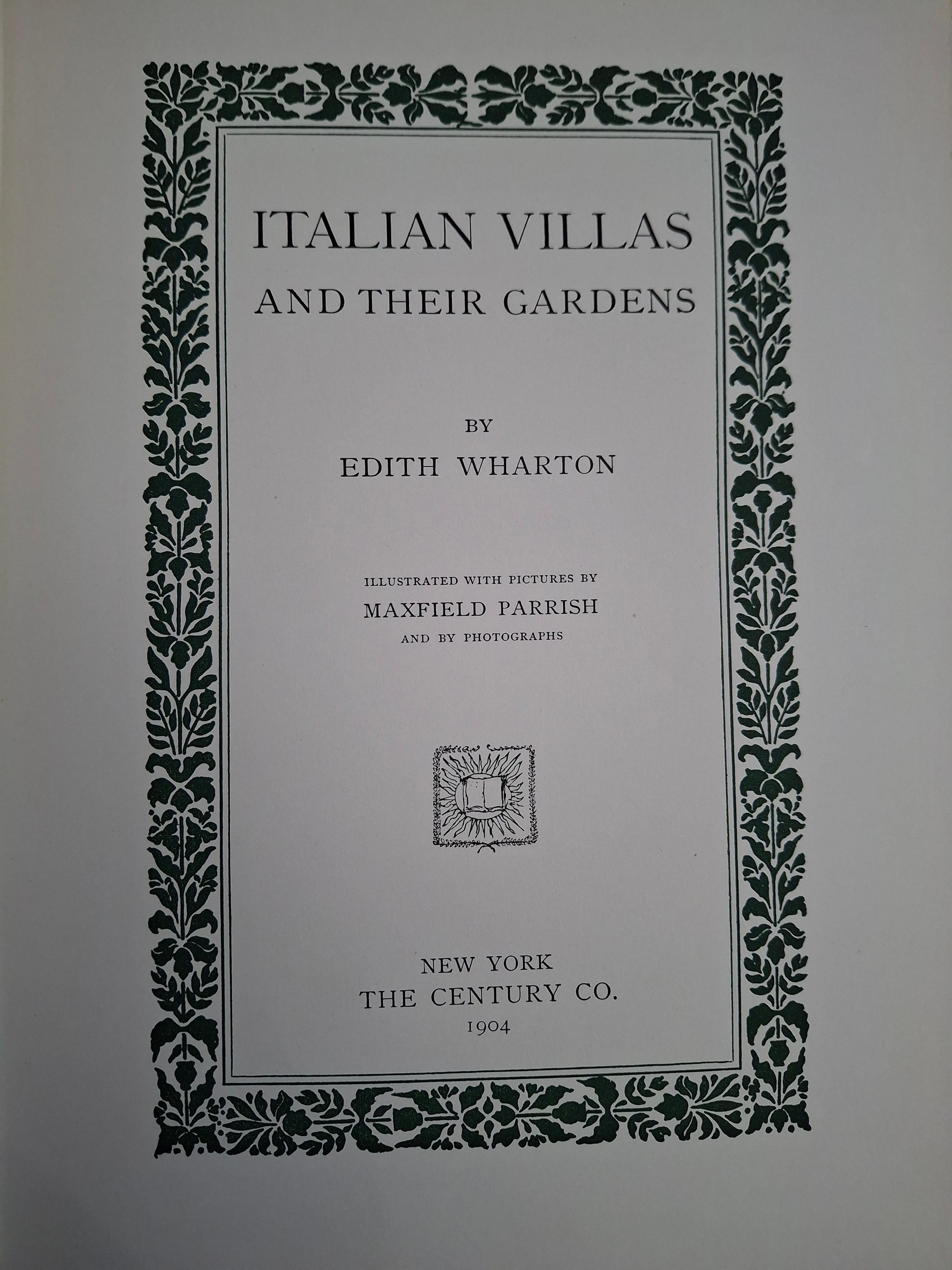 Italian Villas And Their Gardens By Edith Wharton In Good Condition In San Francisco, CA