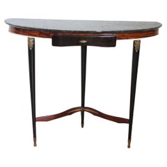 Tavolo Consolle Vinatge italiano in Wood e piano in marmo, anni '70