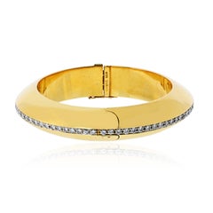 Italienisch Vintage 18K Gelbgold Diamant Donut Armreif Armband