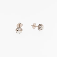 Italian Vintage 18kt White Gold Diamond Solitaire Earrings