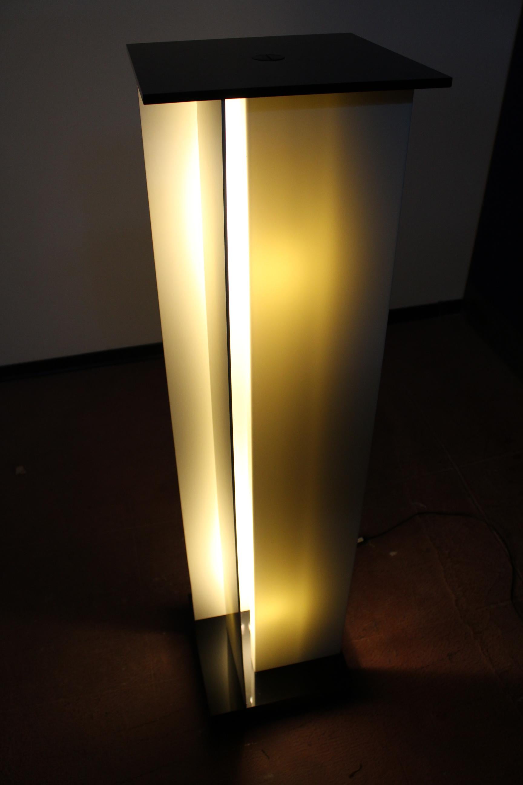 Midcentury Plastic Floor Lamp with Label 