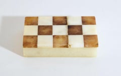 Italian Vintage Alabaster and Onyx Trinket Box, circa 1970