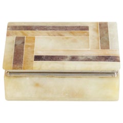 Italian Vintage Alabaster Trinket Box, circa 1970