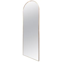 Italian Vintage Arched Shaped Brass Wall Mirror, 1950s
