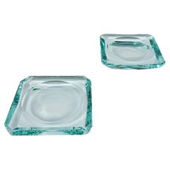 Italienischer Vintage-Aschenbecher aus abgeschrägtem Nile-Glas, Fontana Arte zugeschrieben