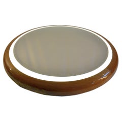 Italian Vintage Backlit Mirror in Cherrywood, 1970s