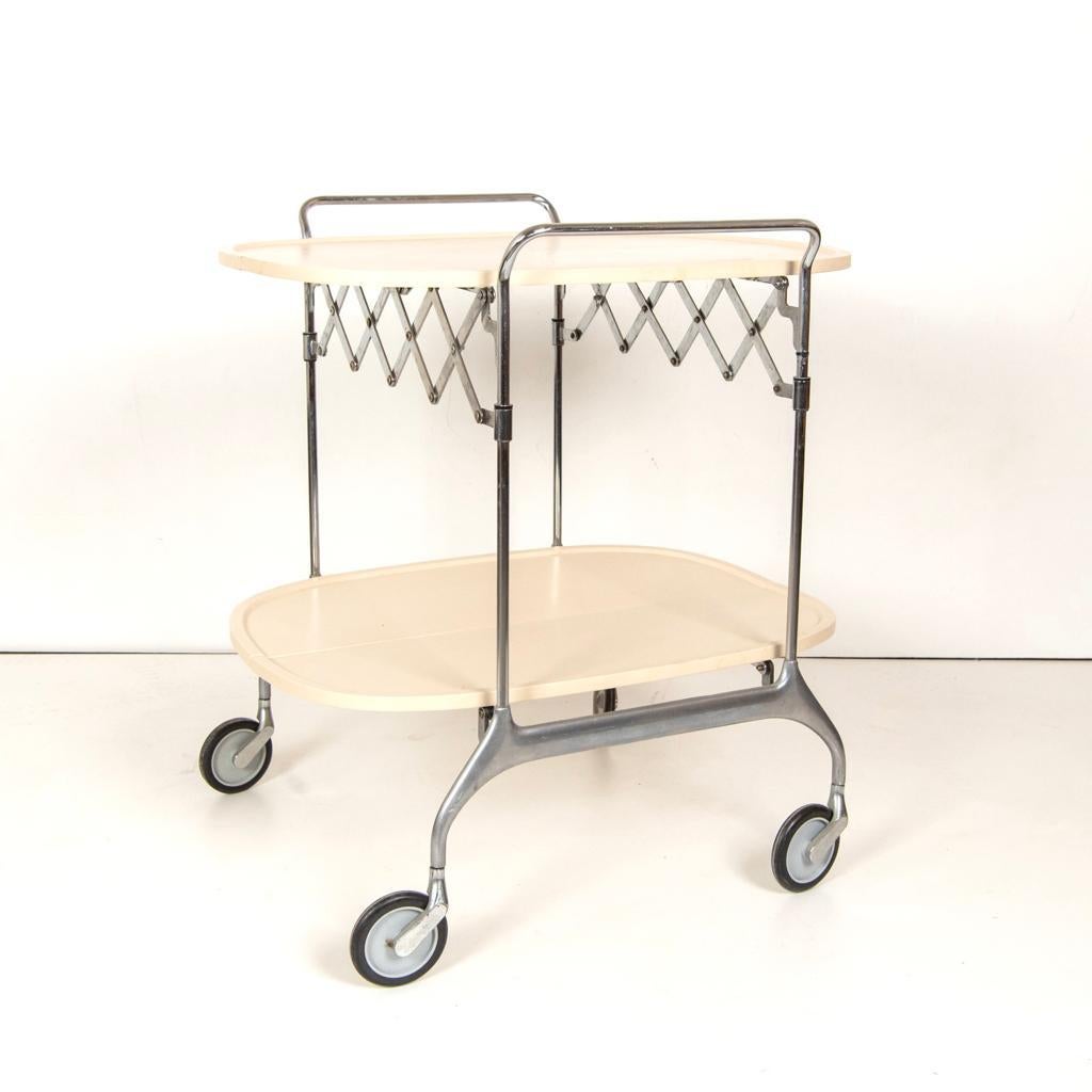 A stylish and practical bar trolley designed by Antonio Citterio for iconic italian firm Kartell, Late 1980s - early 1990s iconic design piece. Very practical and particualr design. The trolle ycan be folded to save space In very good conditions