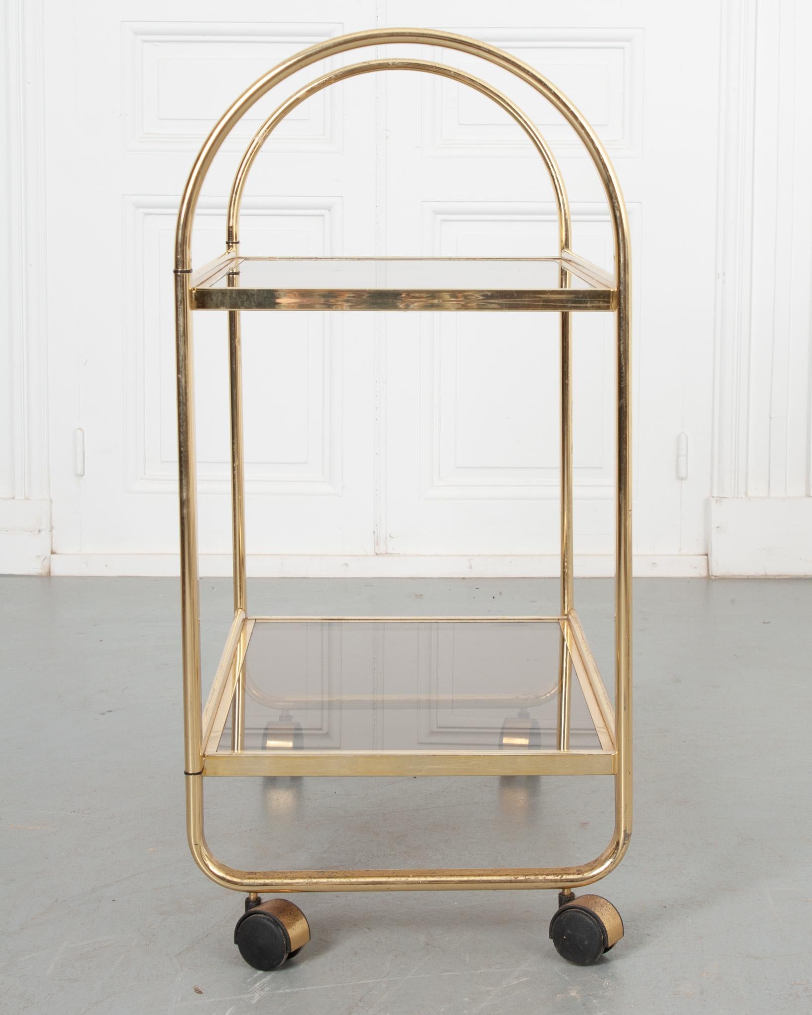 Italian Vintage Bar Cart In Good Condition For Sale In Baton Rouge, LA