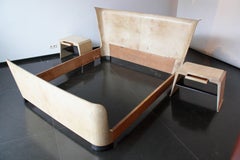 Italian Vintage Bed Frame in Vellum Attributed to Piacentini by Valzania, 1940