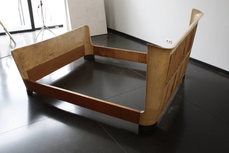 Italian Vintage Bed Frame in Vellum Attributed to Piacentini by