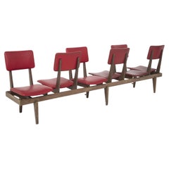 Italian Vintage Bench with Red Leather Seats