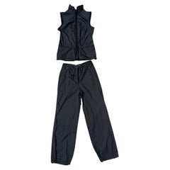 Italian Vintage Black Nylon Two-Piece Set by Via Roma - We pay for import duty!