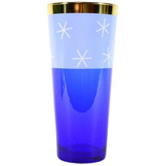 Italian Vintage Blue and Gold Vase by Sottsass Associati for Egizia HWC