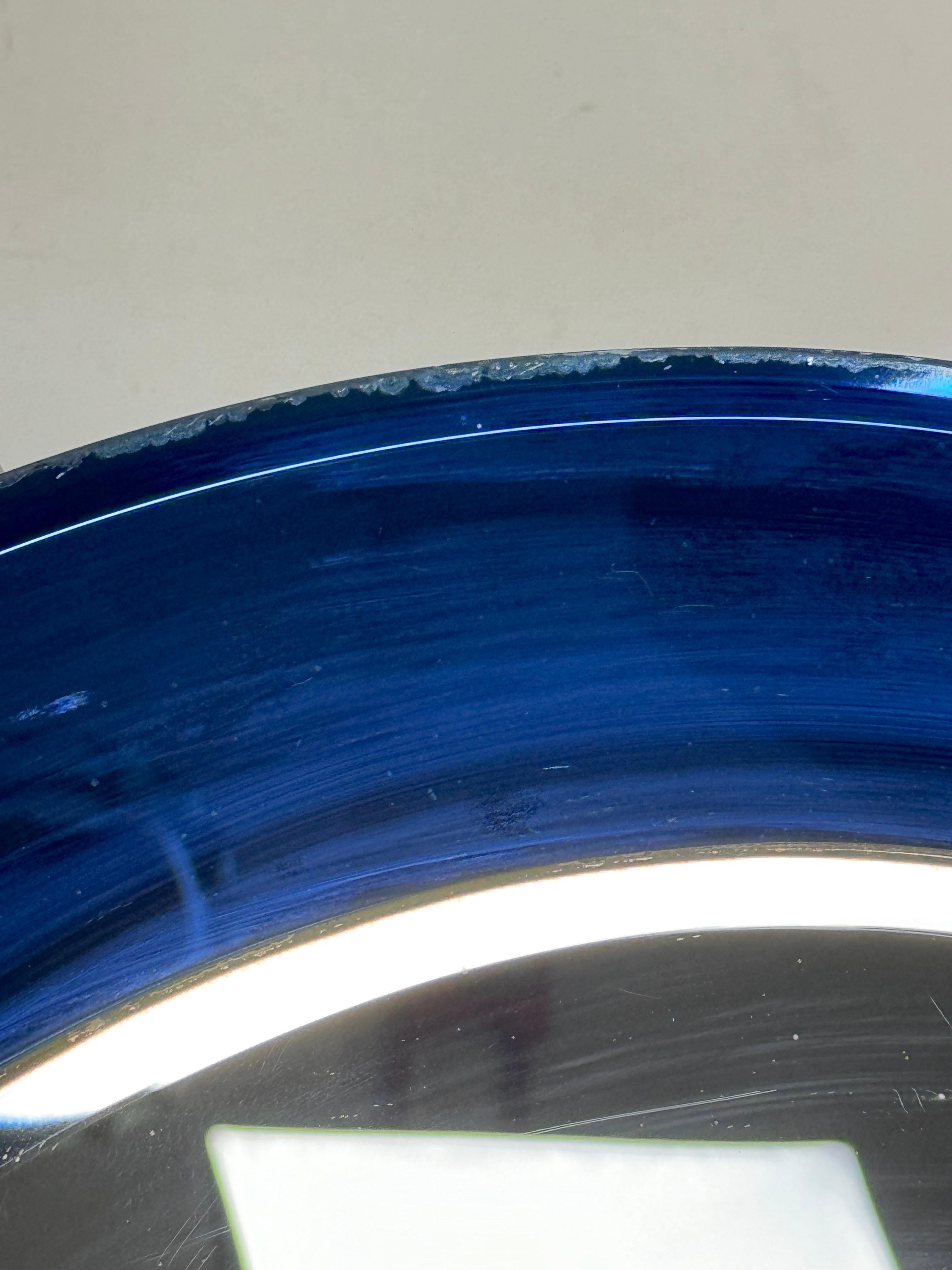 Miroir rond bleu italien des années 1960 en vente 3