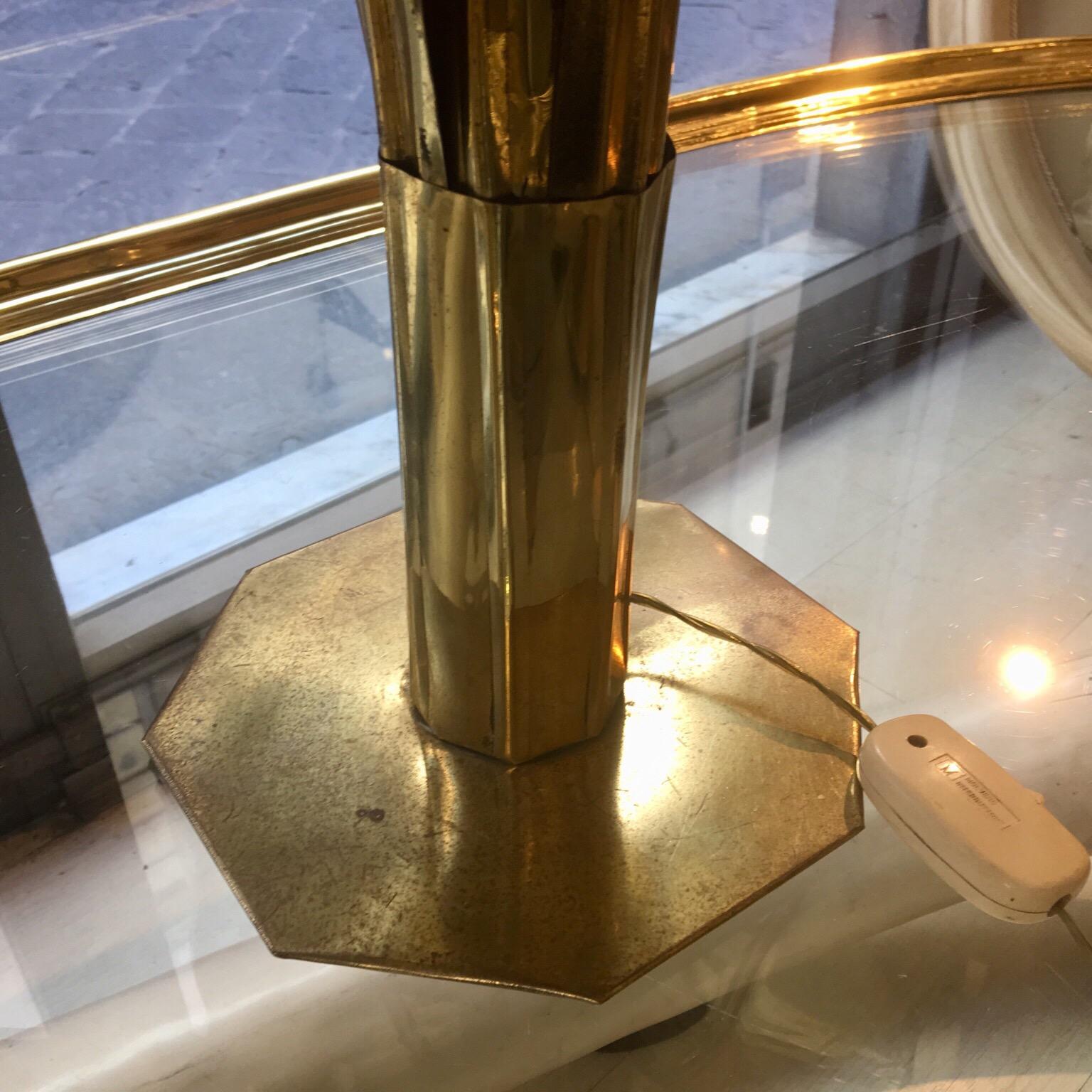 Italian Vintage Brass Plant Table Lamp, 1980s 4