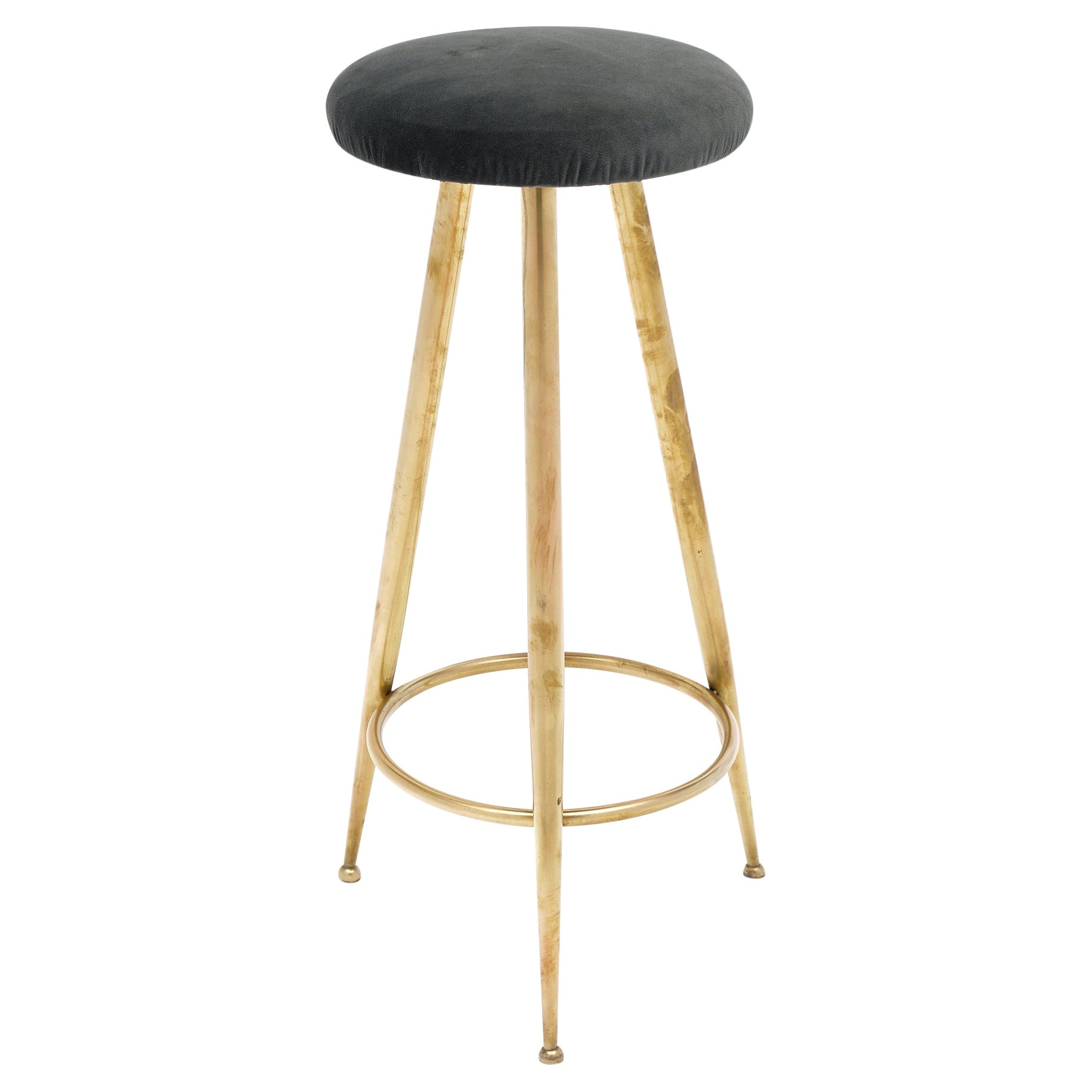 Italienischer Vintage-Messing-Hocker
