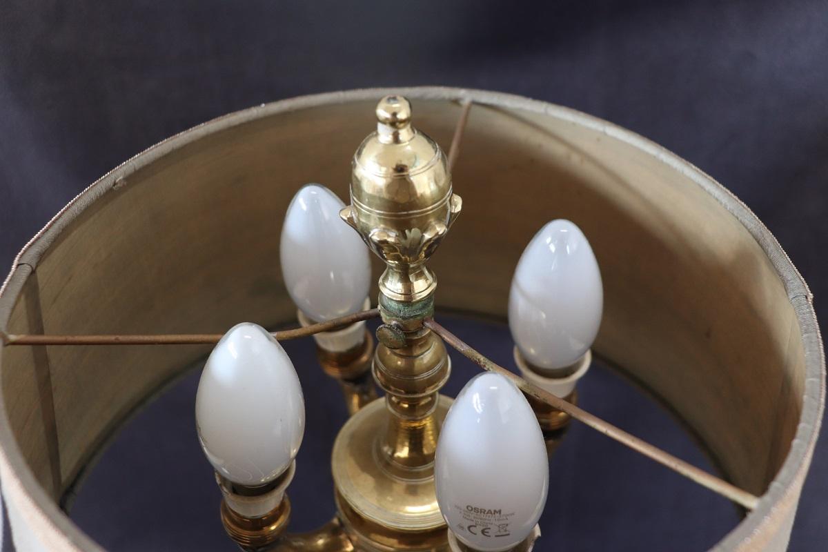 Late 20th Century Italian Vintage Brass Table Lamp with Four Light Bulbs For Sale
