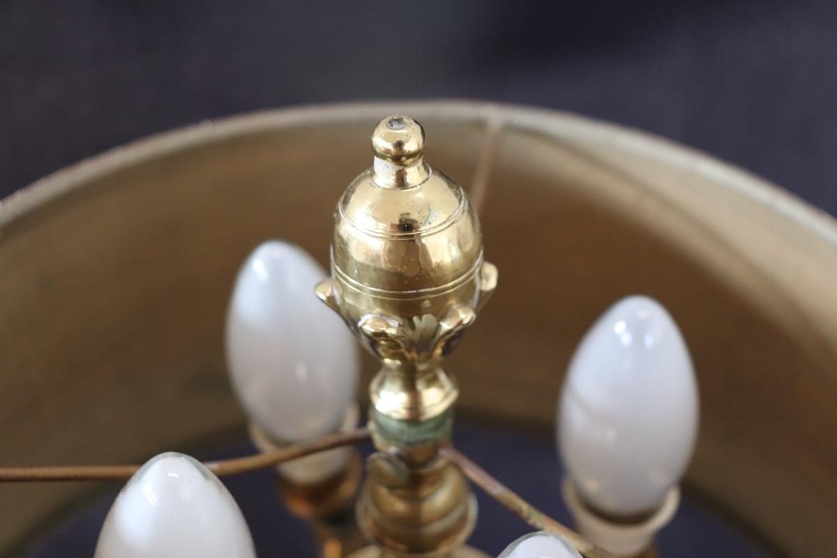 Italian Vintage Brass Table Lamp with Four Light Bulbs For Sale 1