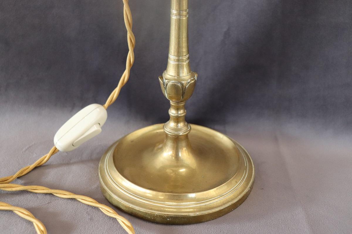 Italian Vintage Brass Table Lamp with Four Light Bulbs For Sale 4
