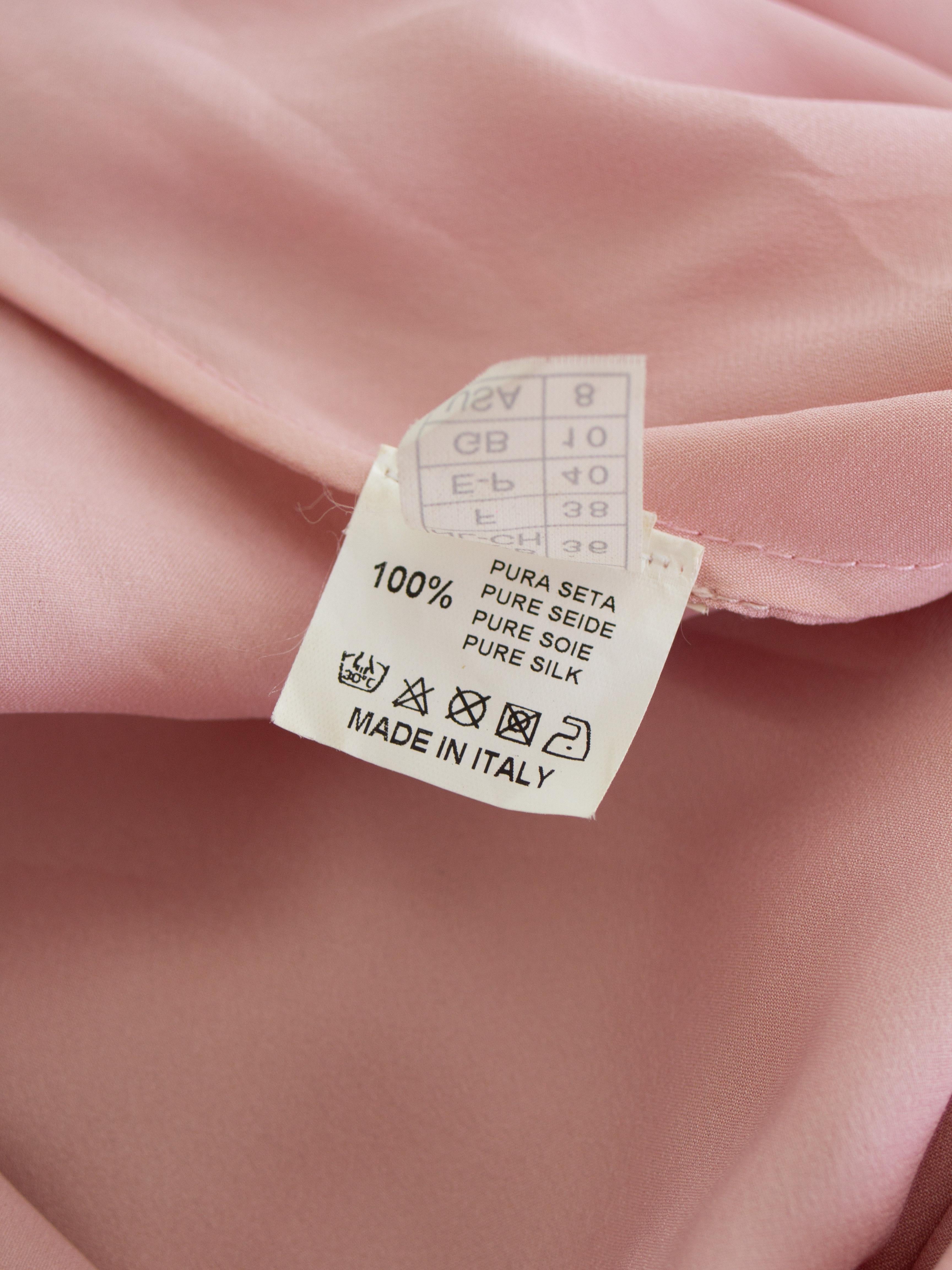 Italienisches Vintage Candy Pink Pailletten verziertes Seidenkleid mit Meerjungfrau im Angebot 9