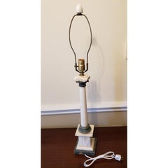 Italian Vintage Carrara Marble Table Lamp