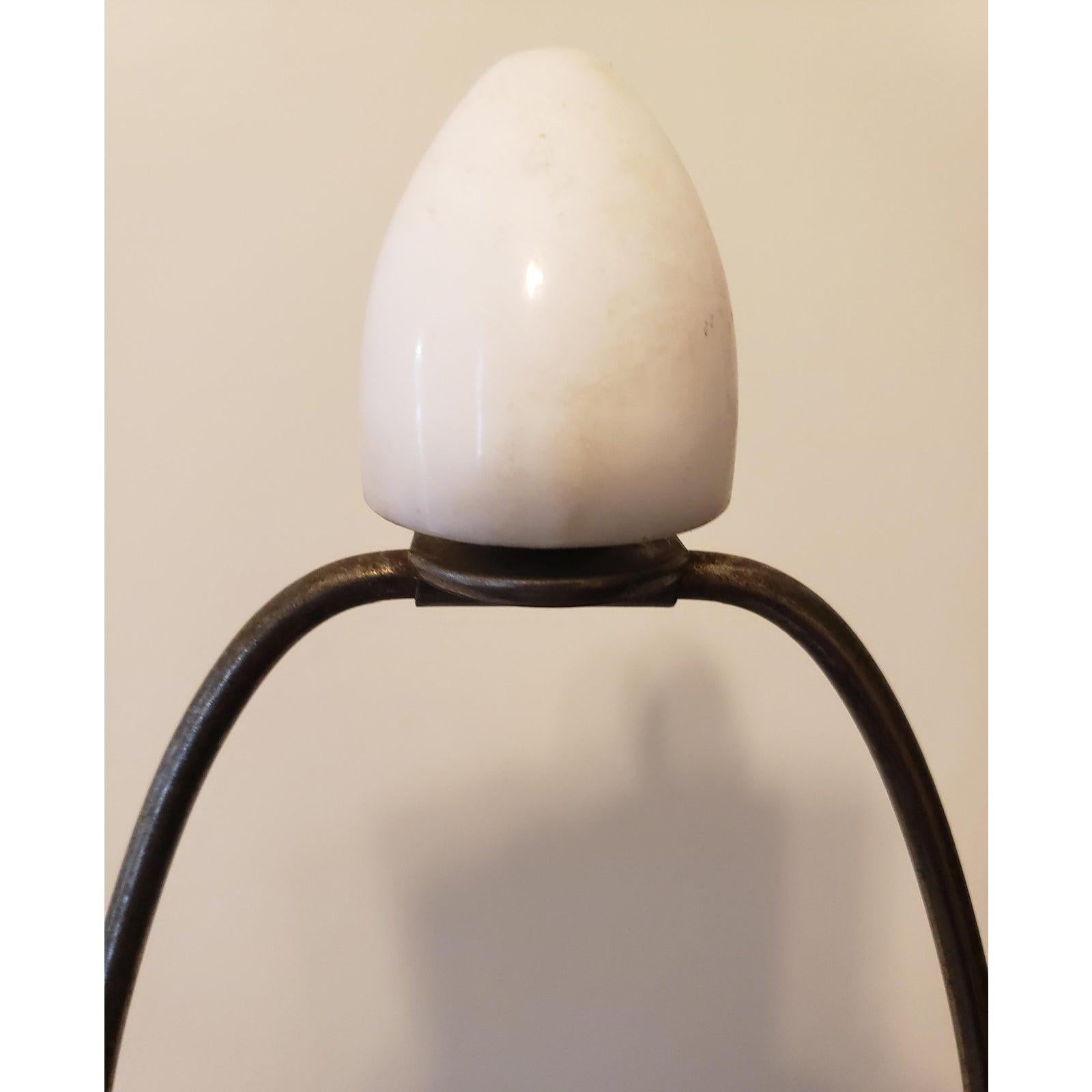 Italian Vintage Carrara Marble Table Lamp For Sale 1
