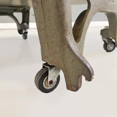 Italian Vintage Cast Iron and Wood Italian State Railways Storage Trolley, 1930s