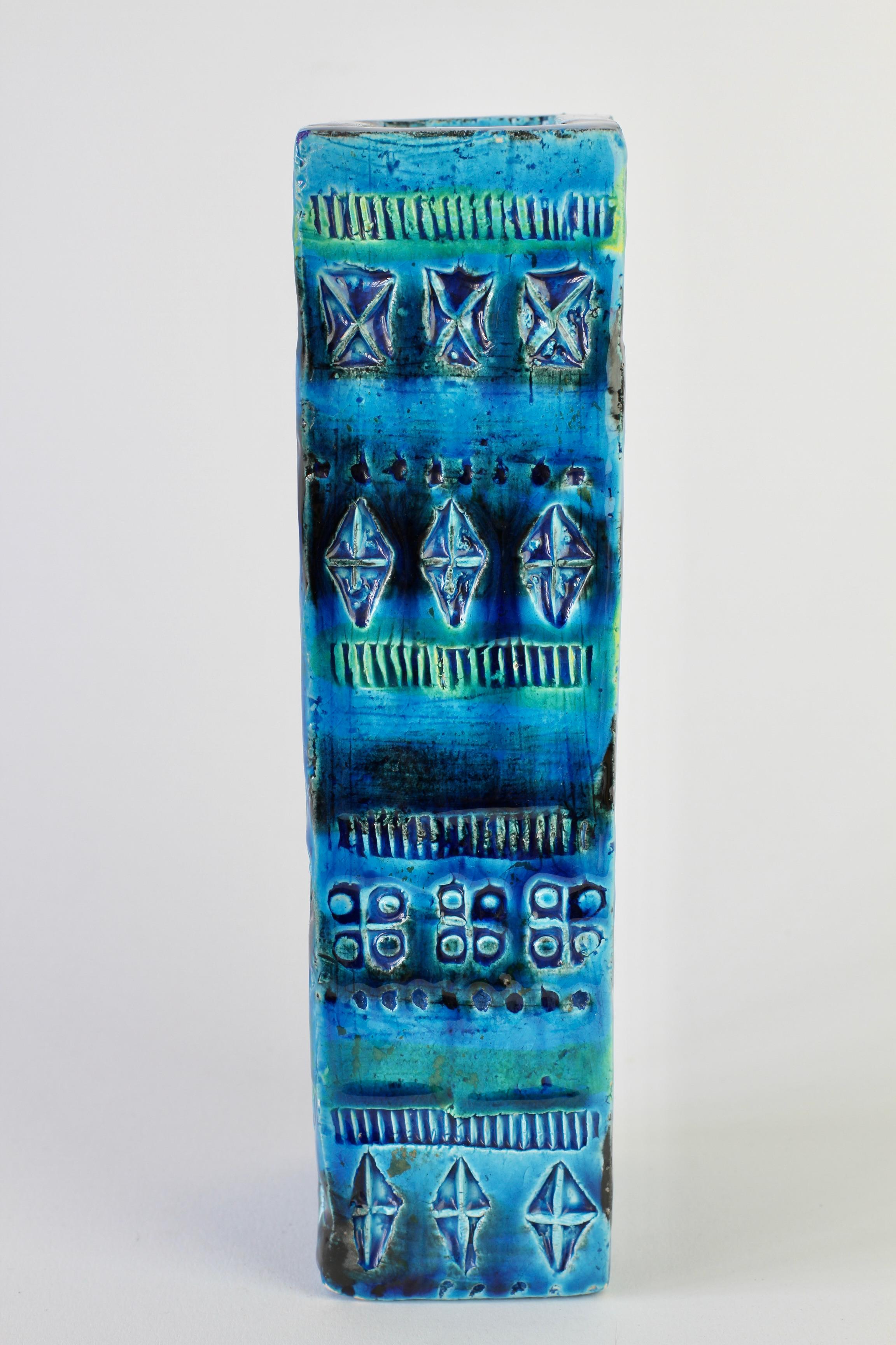 Italienische Keramikvase Rhimini Blau von Aldo Londi für Bitossi, um 1960 im Angebot 5