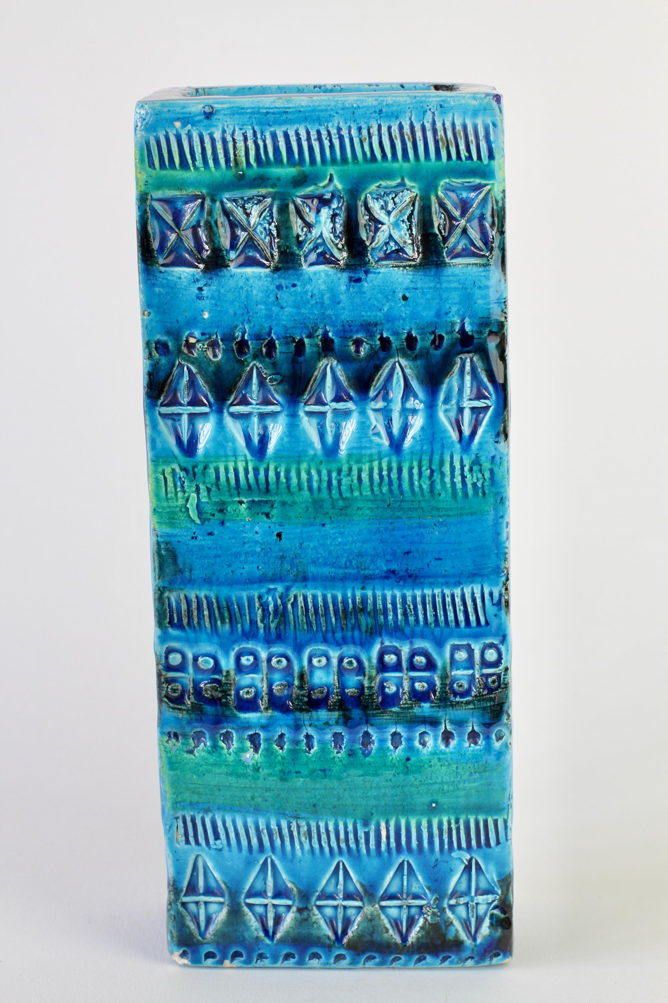 Italienische Keramikvase Rhimini Blau von Aldo Londi für Bitossi, um 1960 im Angebot 6