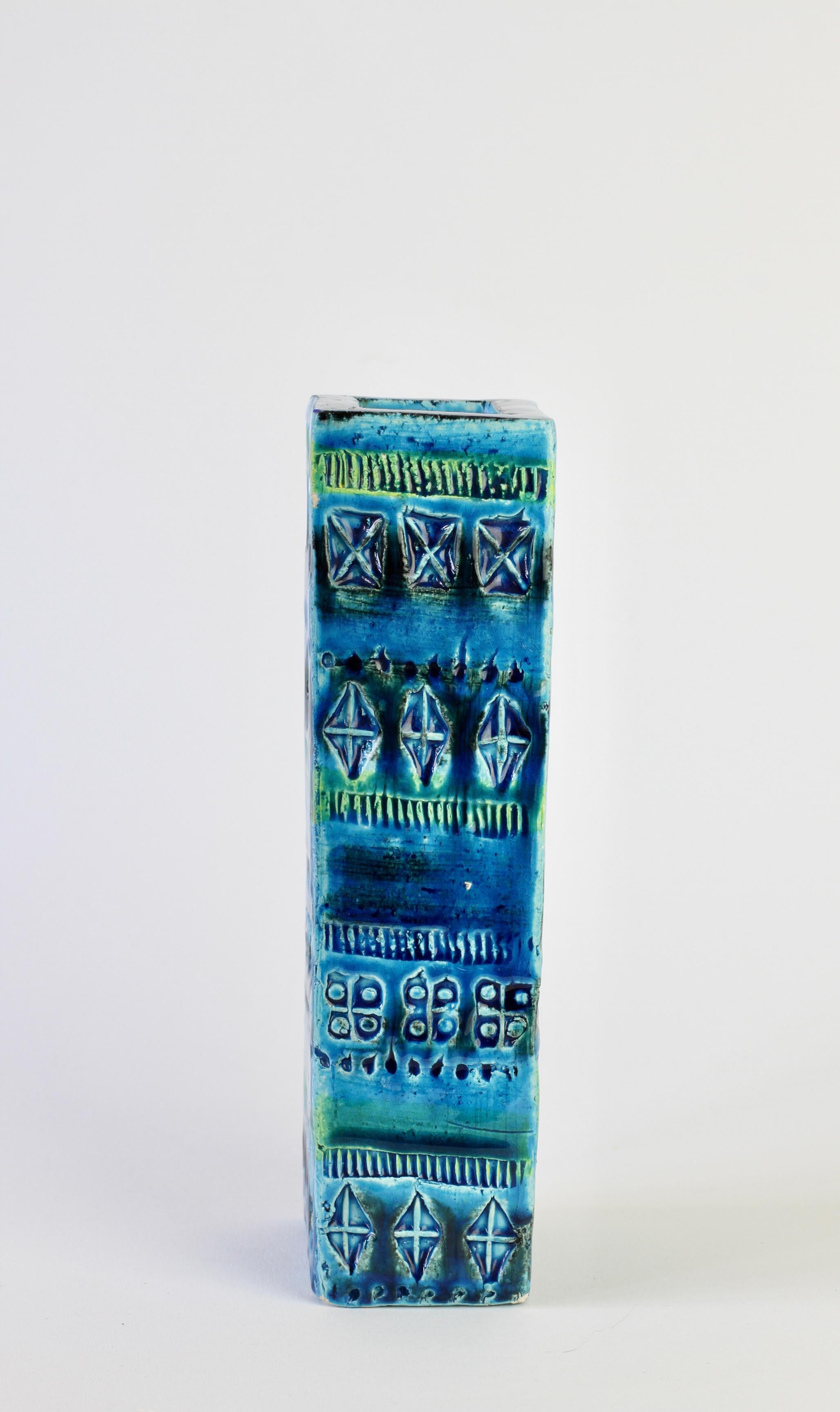 Italienische Keramikvase Rhimini Blau von Aldo Londi für Bitossi, um 1960 im Angebot 7