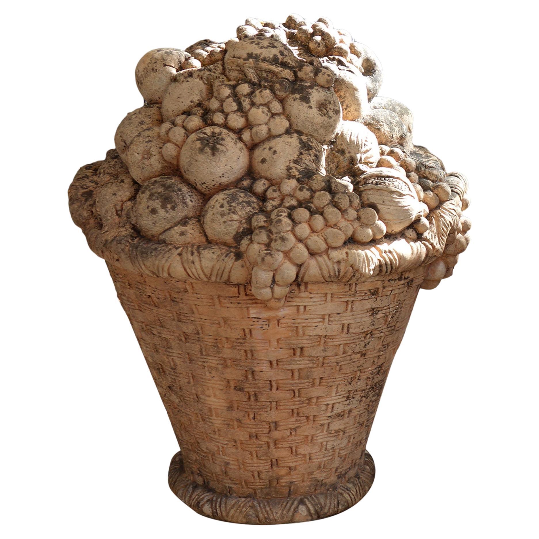 Italienisch Vintage "Cesto di Frutta Impruneta" Terrakotta Tafelaufsatz
