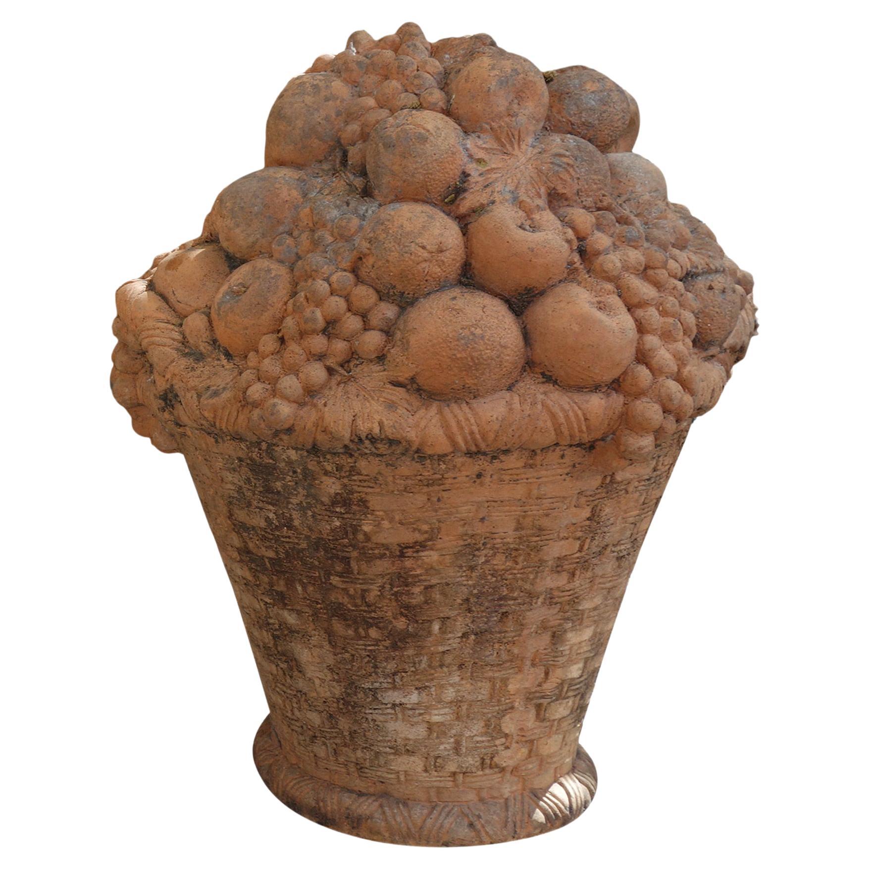Italienisch Vintage "Cesto di Frutta Impruneta" Terrakotta Tafelaufsatz