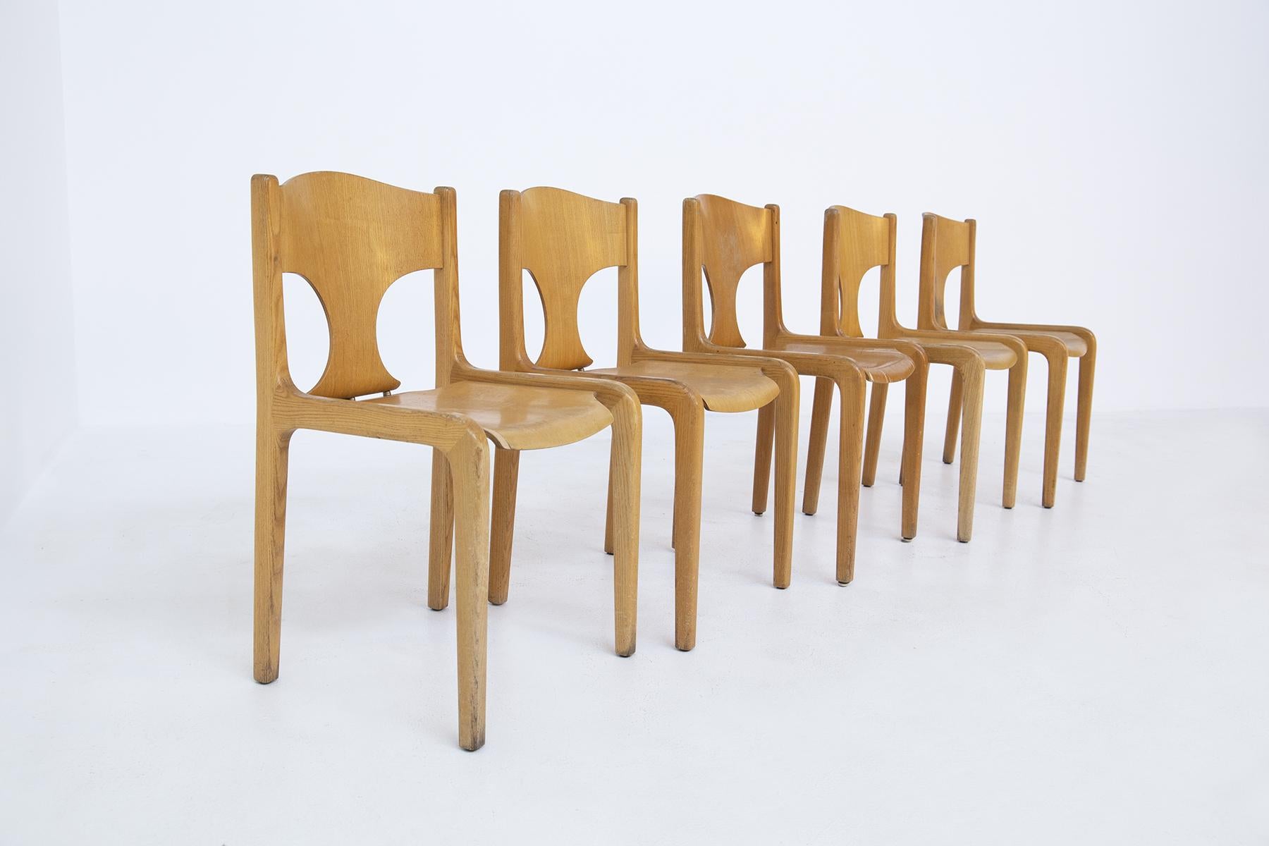 Brass Italian Vintage Chairs by Savini for Pozzi, 1960s
