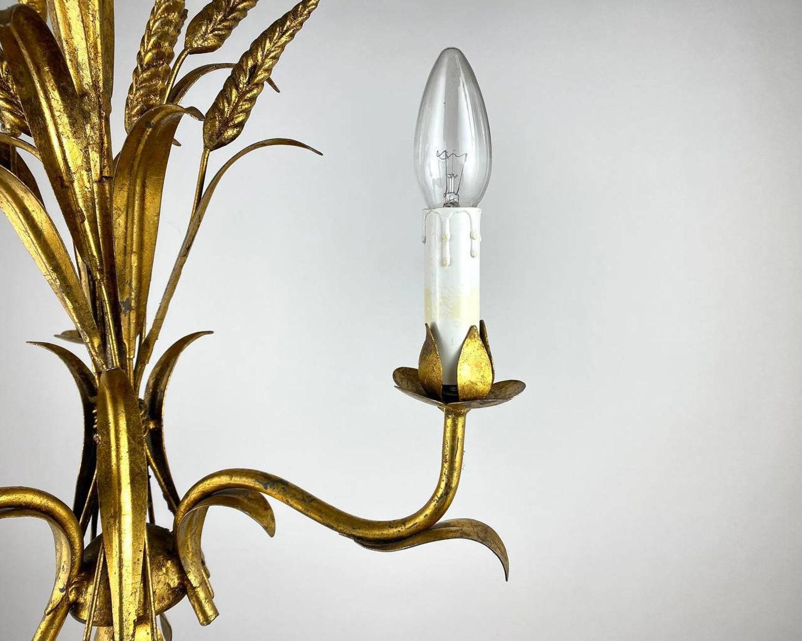 Italian Vintage Chandelier Ears of Wheat, 1960s In Good Condition For Sale In Bastogne, BE